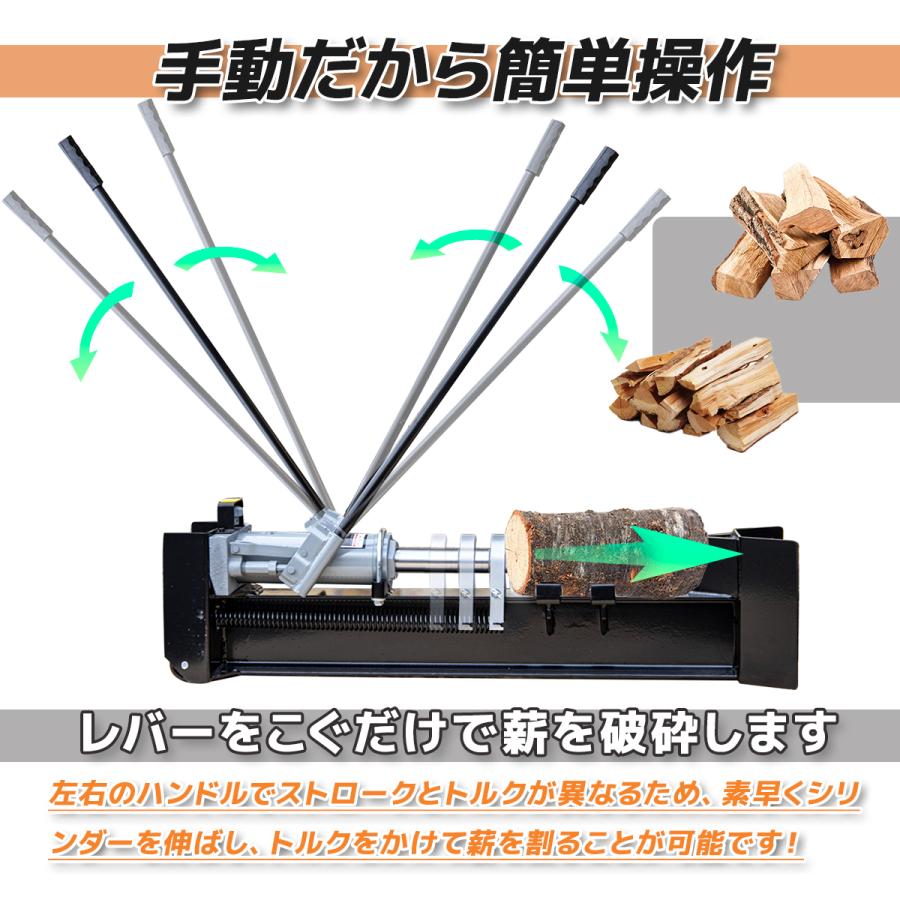 即納 手動式油圧薪割り機12t 手押し式 薪割り機 薪割機 斧 イヤ