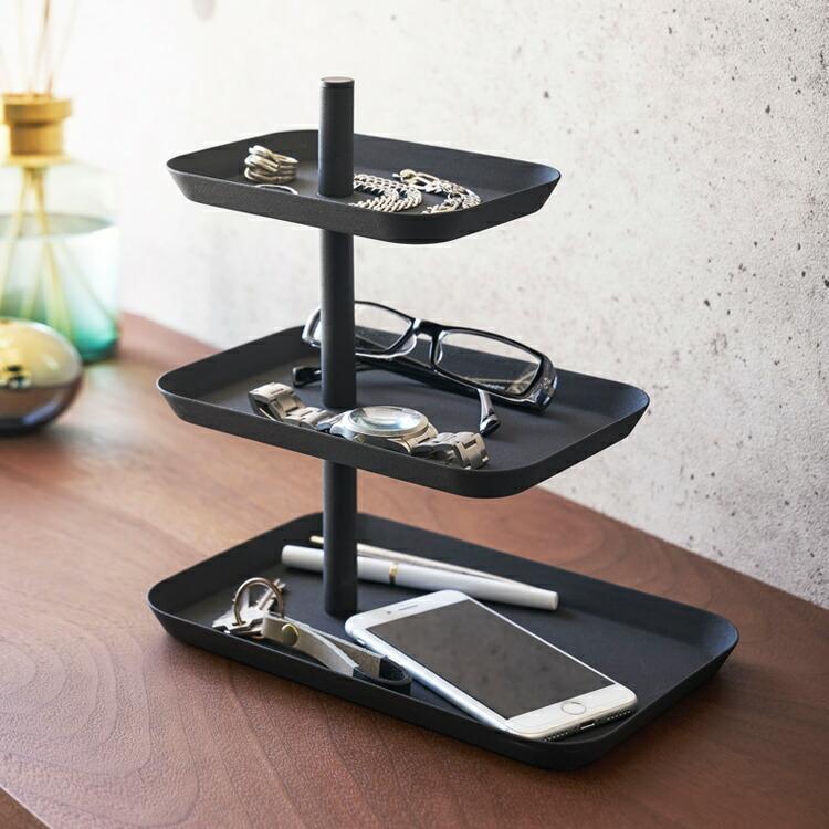 tower 山崎実業 タワー アクセサリー3段トレー 眼鏡置き 収納 小物