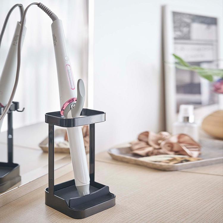 【英国】 ティーセンター/ディッシュスタンド ペア アジャスター付 tower 山崎実業 耐熱トレー付きヘアーアイロンスタンド タワー 縦置き