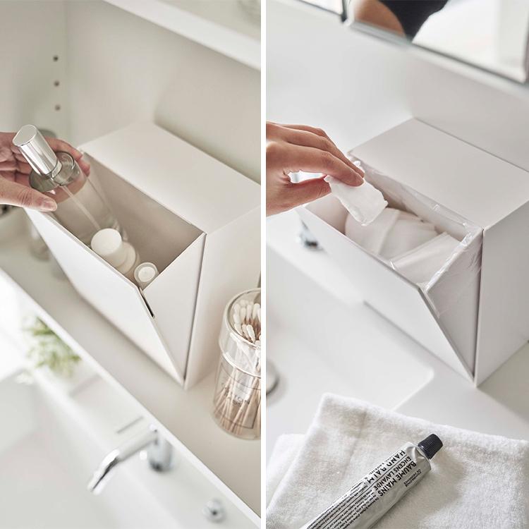 山崎実業 タワー tower ウォールダストボックス＆収納ケース タワー 台所 洗面所 トイレ ゴミ箱 ごみ箱 収納 5433 5434 ホワイト ブラック タワーシリーズ | tower | 05