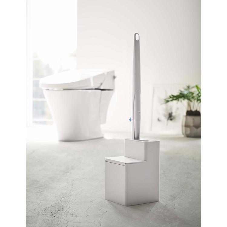tower 山崎実業 替ブラシ収納付流せるトイレブラシスタンド タワー