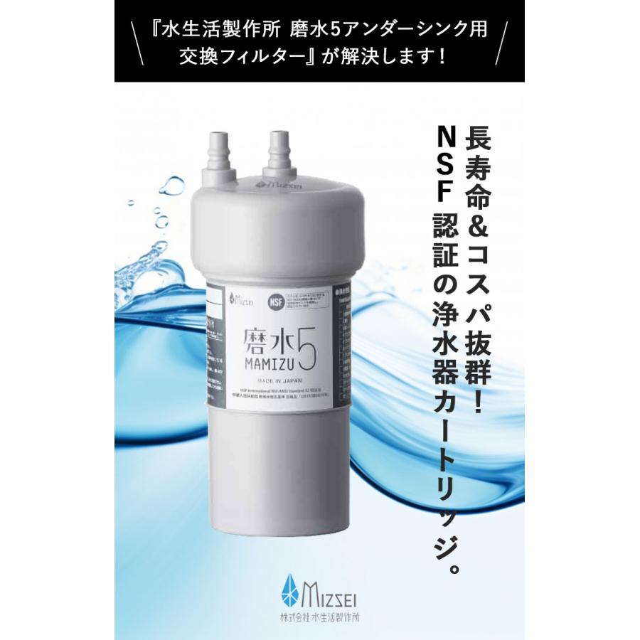 水生活製作所 爆買 [ 磨水5アンダーシンク用交換フィルター J217P-K2