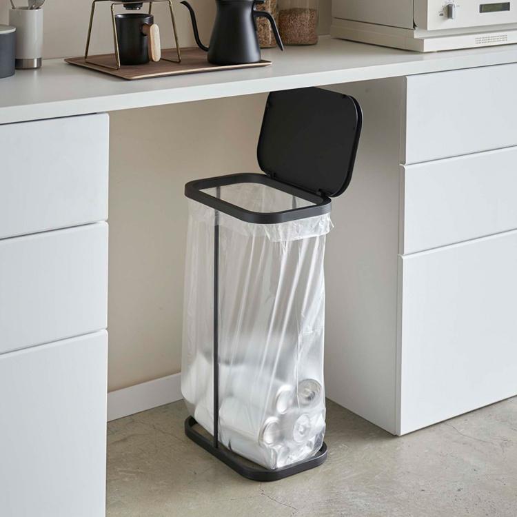 山崎実業 ゴミ箱 LUCE 横開き分別ゴミ袋ホルダー ルーチェ ホワイト 4907 ブラック 4908 | 山崎実業 | 03
