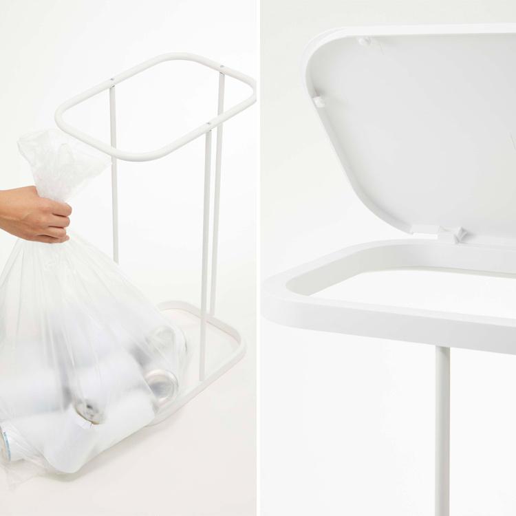 山崎実業 ゴミ箱 LUCE 横開き分別ゴミ袋ホルダー ルーチェ ホワイト 4907 ブラック 4908 | 山崎実業 | 07