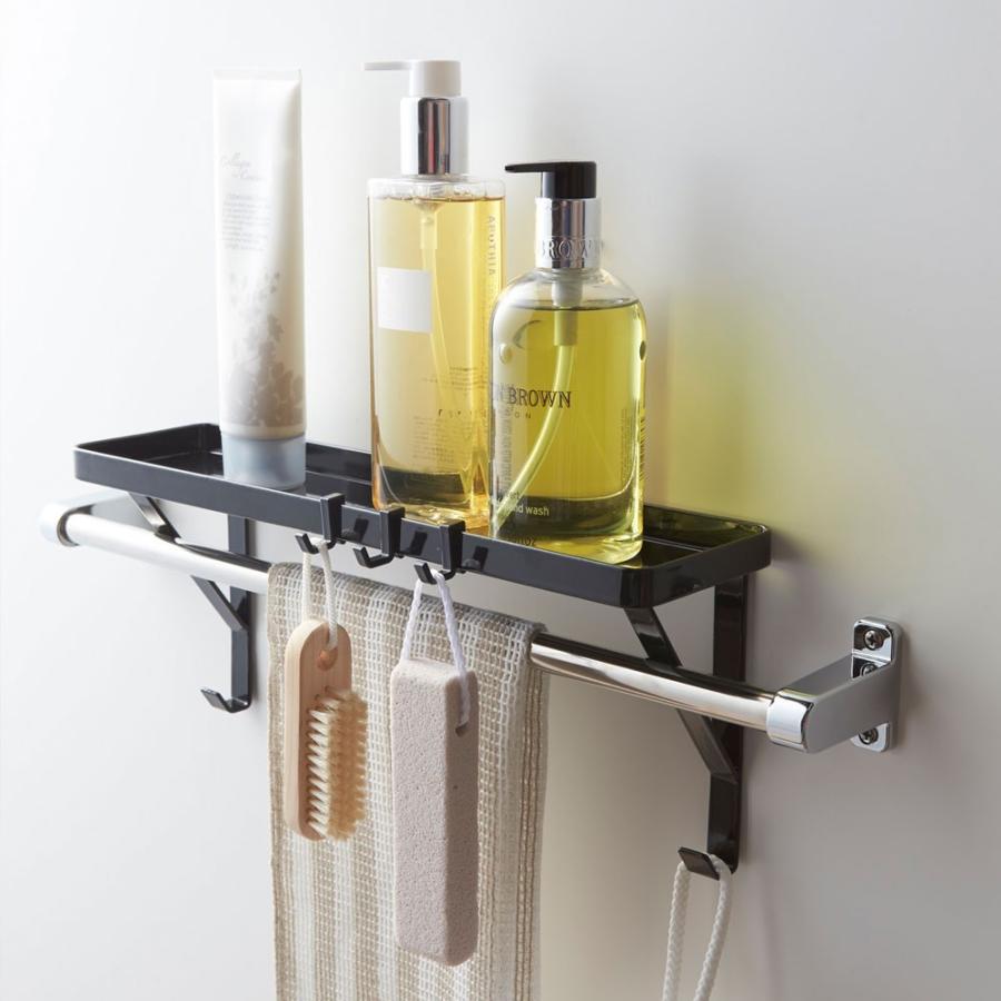 tower 山崎実業 タオル掛け上ラック タワー バスルーム フック付き