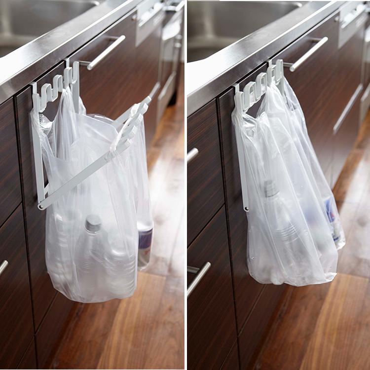 山崎実業 タワー tower レジ袋ハンガータワー 台所 キッチン用品 台所用品 キッチン ゴミ箱 ごみ箱 生ゴミ捨て ホワイト 7133 ブラック 7134 タワーシリーズ | tower | 03