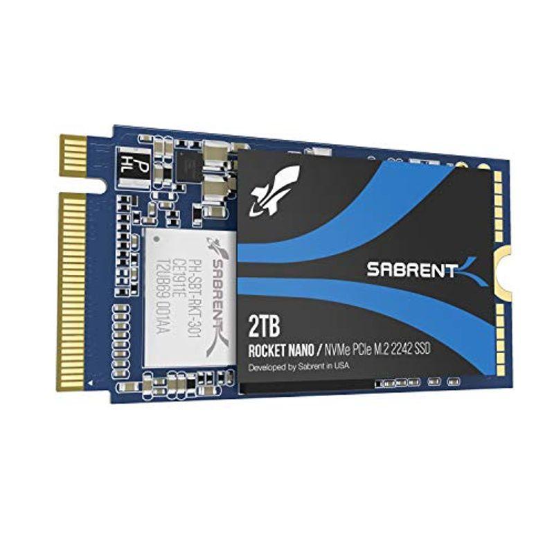 リアル Sabrent 2TB (SB-1342-2 DRAMレス低消費電力高パフォーマンス内臓SSD 2242 M.2 PCIe ロケットNVMe 内蔵型SSD