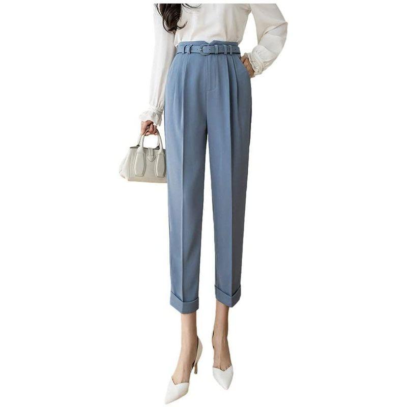 25187円 最大93％オフ！ n a puベルトの秋の冬の高い腰の広い脚のズボンの緩いポケットが付いている革の女性のハーフパンツ Color : Black Size XXXXL code