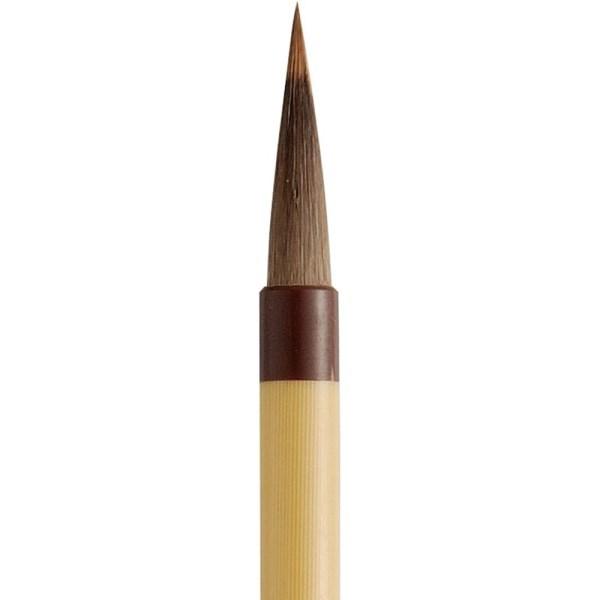 天明堂 　戦前　筆　八号★中古品 書道筆 細筆 8号 茶毛 中鋒 抗菌軸「秋月」呉竹 JA305-8S