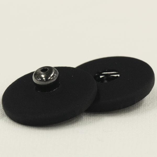 ボタン くるみボタン スナップボタン 25mm 09 黒 生地 / 1セット