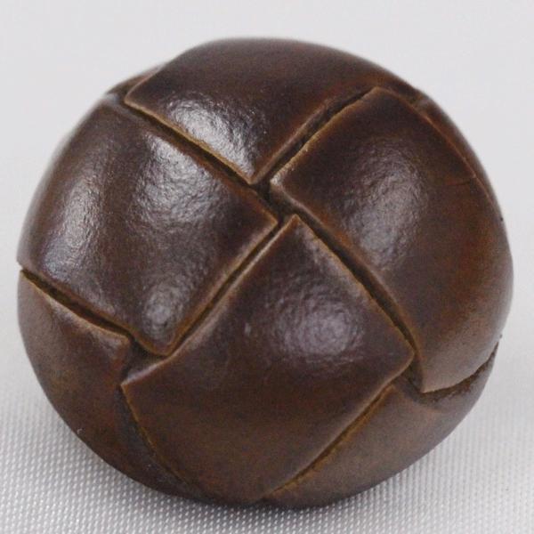 ボタン 本革ボタン 茶 25mm 1個入 裏 金属足 天然素材 レザーボタン