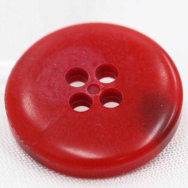 ボタン プラスチックボタン 20mm 1個入 釦 表4つ穴 赤 水牛調 スーツ 