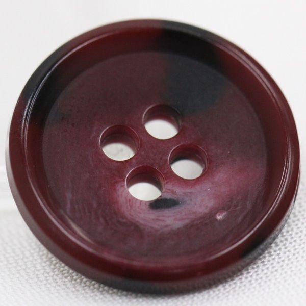 ボタン プラスチックボタン 13mm 1個入 釦 表4つ穴 赤 水牛調  シャツ ブラウス カーディガン 向 手芸 通販 日本製｜assure-2｜02