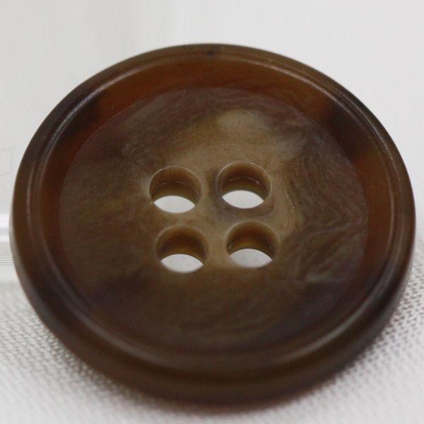 ボタン プラスチックボタン 18mm 1個入 釦 表4つ穴 茶 水牛調  スーツ ジャケット向 手芸 通販 日本製｜assure-2｜02