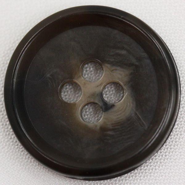 ボタン プラスチックボタン 13mm 1個入 釦 表4つ穴 濃茶 水牛調  シャツ ブラウス カーディガン 向 手芸 通販 日本製｜assure-2
