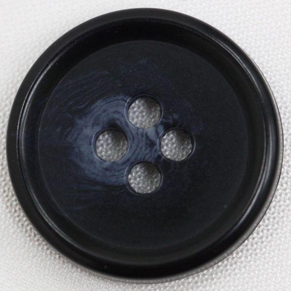 ボタン プラスチックボタン 29mm 1個入 釦 表4つ穴 紺 水牛調  ジャケット コート向 手芸 通販 日本製｜assure-2