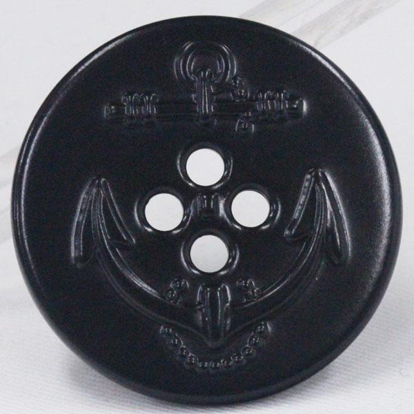 ボタン メタルボタン 金属ボタン 表4つ穴 30mm 1個入 釦 イカリ マリン調 真鍮 かぶせ 黒 ブラック  スーツ ジャケット コート向｜assure-2｜02