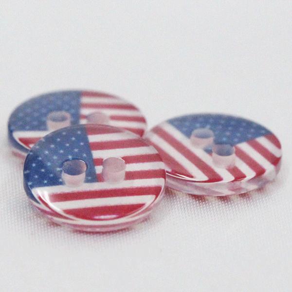 ボタン プラスチックボタン 国旗 アメリカ 11.5mm 5個入 FLAG-USA シャツ ブラウス カーディガン 向 ボタン 手芸 通販｜assure-2