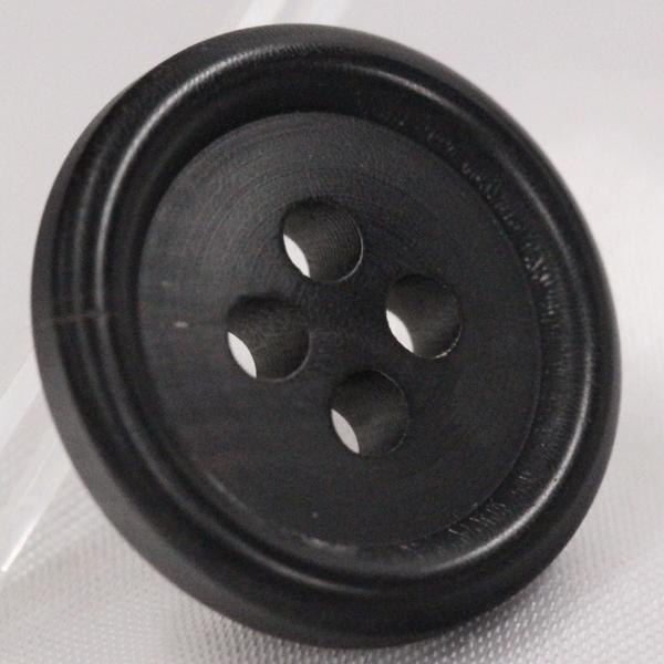 本水牛ボタン (ツヤ消し・ブラック) 18mm 1個入 天然素材 HB120-B 