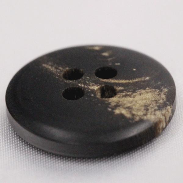 ボタン 水牛ボタン 18mm 1個入 本水牛 ツヤ消し ダークブラウン 釦