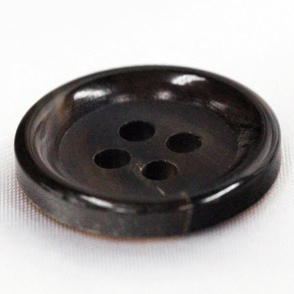 ボタン 水牛ボタン 18mm 1個入 本水牛 ツヤ有り ミディアムブラウン 釦