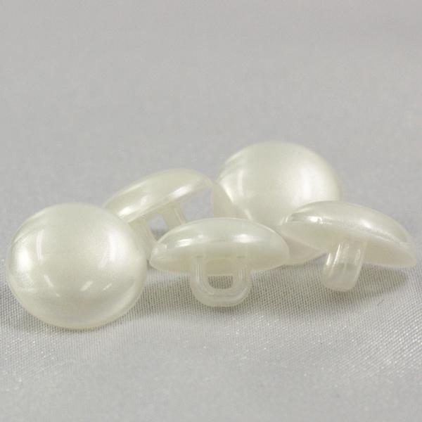 ボタン パール調プラスチックボタン8mm 10個入 釦 裏足付 白 ホワイト 