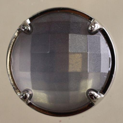 【在庫限り】 プラスチックボタン (ダイヤモンドカット・ニッケル) 21mm　1個入 NA6626-N (シャツ・ブラウス・アクセント飾り向） ボタン 手芸 通販 ボタン