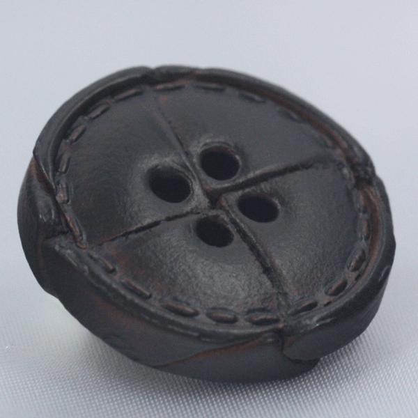 ボタン 本革ボタン 濃茶 25mm 1個入 裏 金属穴  天然素材 レザーボタン  ジャケット コート向 ボタン 手芸 通販｜assure-2｜04