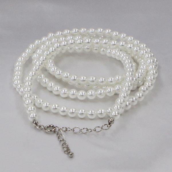 ロング パールネックレス 6mm 110cm white シロ : assure アシュレ 