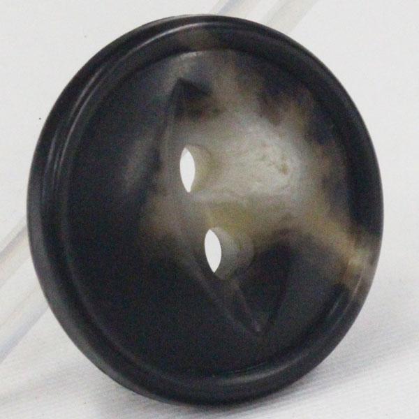 ボタン 釦 水牛調プラスチックボタン 19mm 1個入 グレー 茶 ブラウン 