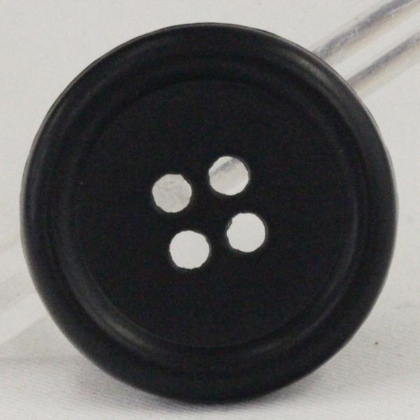 ボタン 水牛調 プラスチックボタン ツヤ消し ブラック 25mm 1個入 