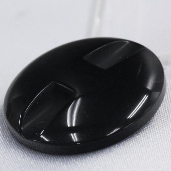 ボタン プラスチックボタン 25mm 1個入 釦 裏トンネル穴 黒