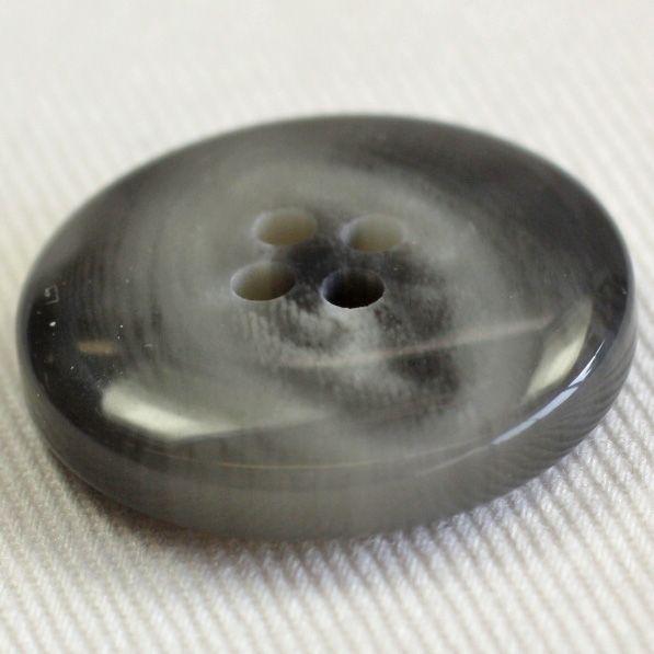 ボタン スコッチボタン 水牛調 プラスチック 25mm うすグレー 1個入