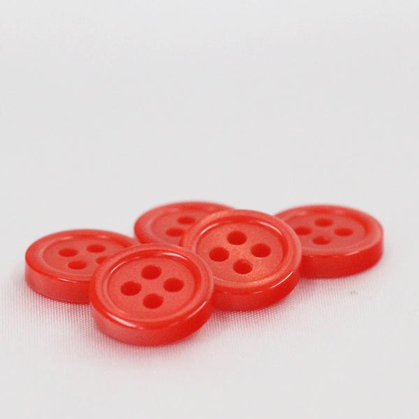 ボタン 業務用シャツボタン 11.5mm 赤 500個入 割れ 欠けに強い