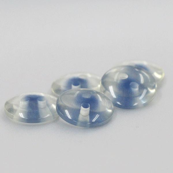 ボタン プラスチックボタン 透明ｘ青 15mm 10個入  カラフル  シャツ ブラウス カーディガン 向 ボタン 手芸 通販｜assure-2｜02