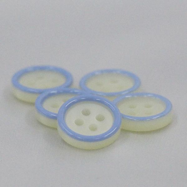ボタン プラスチックボタン 白ｘ青 11.5mm 10個入  カラフル  シャツ ブラウス カーディガン 向 ボタン 手芸 通販｜assure-2