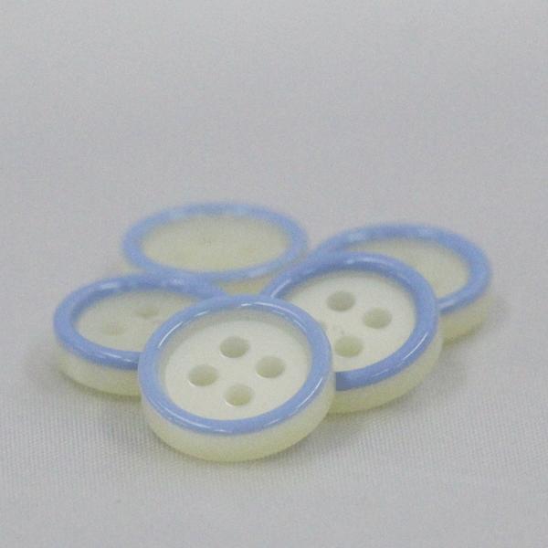 ボタン プラスチックボタン 白ｘ青 11.5mm 10個入  カラフル  シャツ ブラウス カーディガン 向 ボタン 手芸 通販｜assure-2｜02