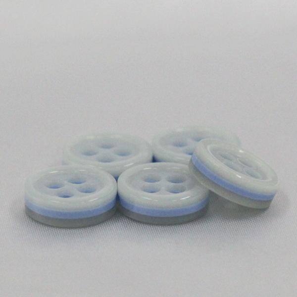 ボタン プラスチックボタン 白ｘ青 11.5mm 10個入  カラフル  シャツ ブラウス カーディガン 向 ボタン 手芸 通販｜assure-2｜02