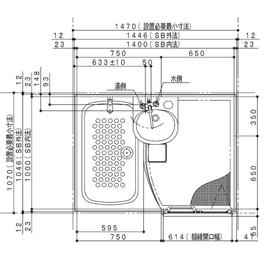 ハウステック 洗面付2点ユニットバスNJF サイズ 1014 集合住宅 ハウステック 洗面付2点ユニットバスNJF サイズ 1014 集合住宅