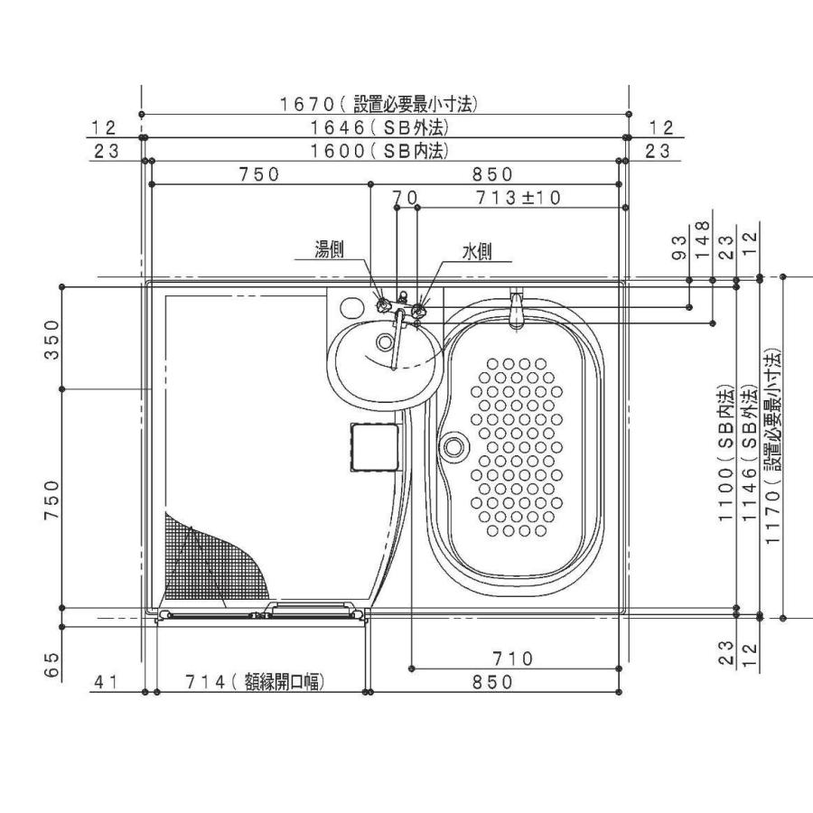 ハウステック 洗面付2点ユニットバスNJF サイズ 1116 集合住宅 ハウステック 洗面付2点ユニットバスNJF サイズ 1116 集合住宅