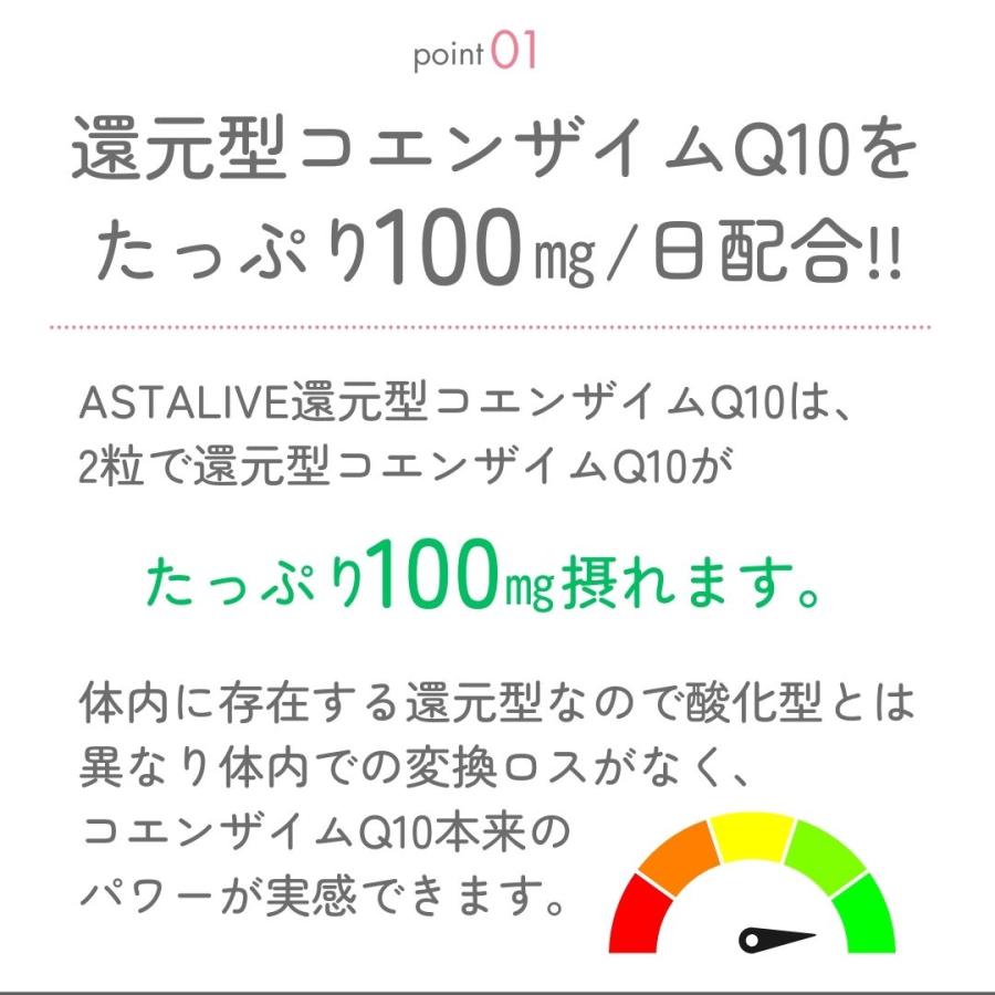 還元型 コエンザイムQ10 サプリメント 5個セット ASTALIVE アスタライブ 還元型コエンザイムQ10 60粒 ×5個 | 国産 カネカ社製 CoQ10使用 | ASTALIVE | 10