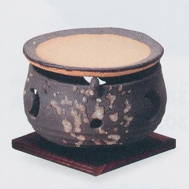 W115×H75 黒砂茶香炉（板付）Y-KAYA-32-10 香炉 茶香炉 陶器 信楽焼｜astarlet