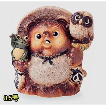 W250×D155×H260 古信満願成就狸 8.5号 Y-TA-102-02 信焼　陶器　狸　たぬき　置物　タヌキ