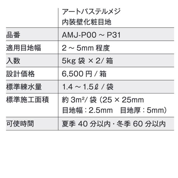 名古屋モザイク / アートパステルメジ 防カビ仕様 のうはい AMJ-P31 内装壁用目地材 内装壁化粧目地｜astas-shop｜02