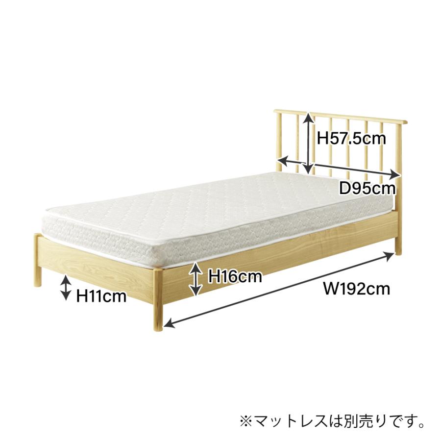 Brown シングルベッド シングルベッド 寝具 ブラウン 茶色 マット別売 おしゃれ 北欧 天然木