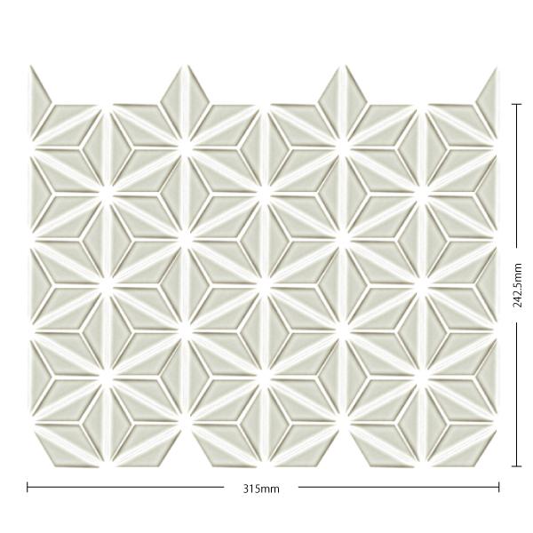 名古屋モザイク / 麻の葉 アクセントカラー(窯変) 45×14三角形紙貼り