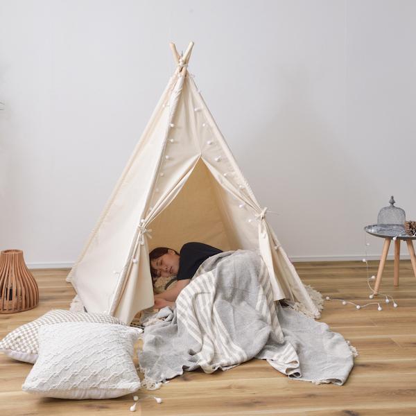 ティピーテント 室内テント インテリア雑貨 アイボリー 白色 おしゃれ