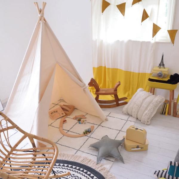 ティピーテント 室内テント インテリア雑貨 アイボリー 白色 おしゃれ