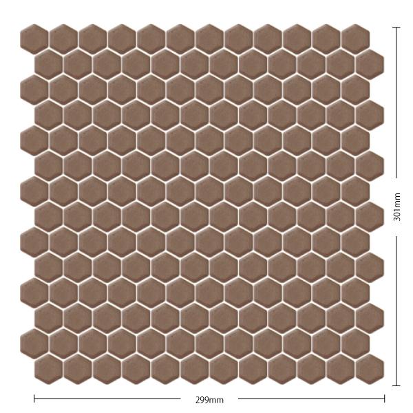 名古屋モザイク / ヘキサゴン Hexagon 22六角形紙貼り プレーン 30シート入 HEX22-604-C アートモザイクタイル(ケース)