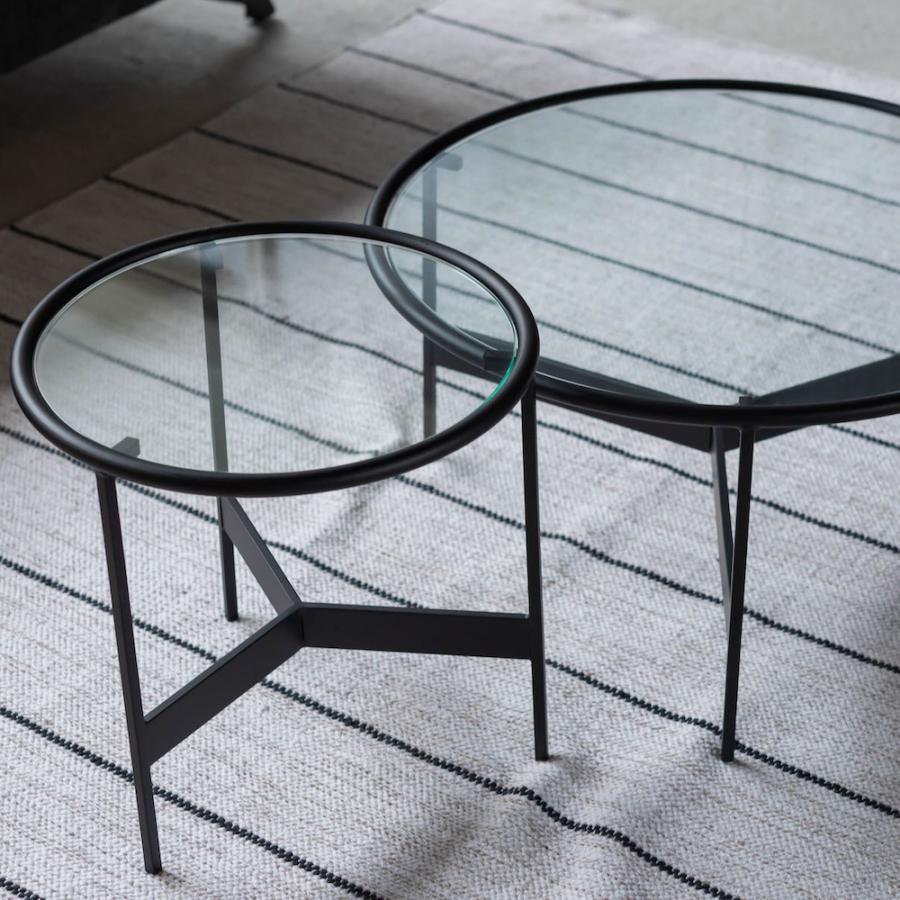 ラウンドガラステーブルS テーブル 机 おしゃれ 北欧 アイアン ガラス